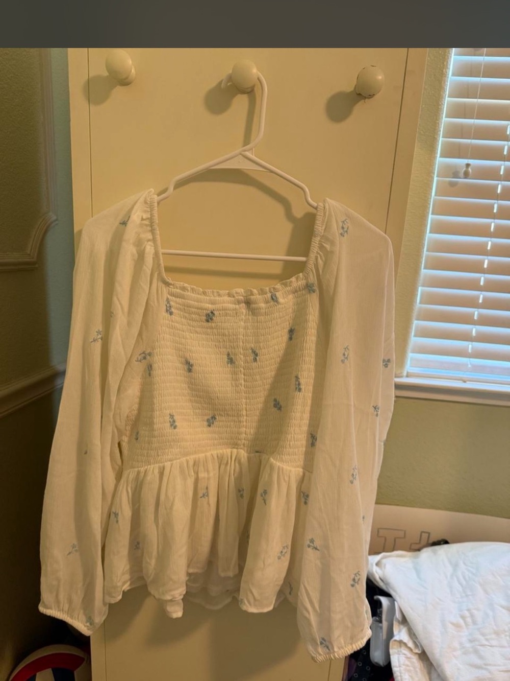 torrid White Smocked Top with Pink Polka Dot Lining - Picture 2 of 3